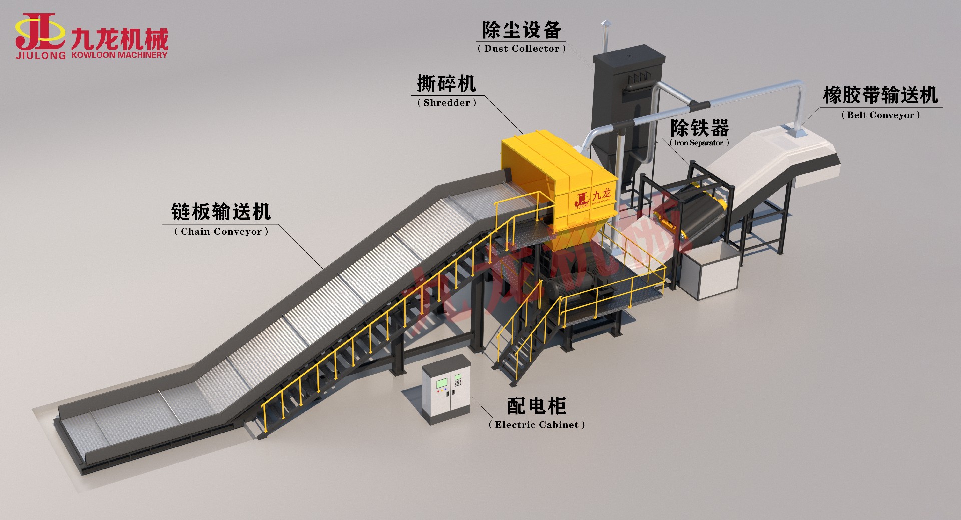 废家具撕碎机处理展示图
